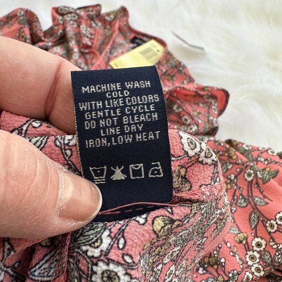 Max Edition Top Shirt Smocked Long Sleeve Size XL Pink Floral Boho #A71179 NWT - Picture 9 of 9